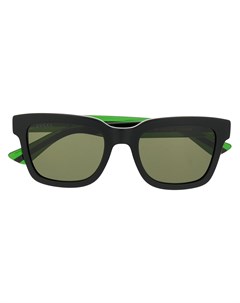 Солнцезащитные очки в прямоугольной оправе в отделкой Web Gucci eyewear