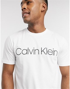 Белая футболка с логотипом Calvin klein