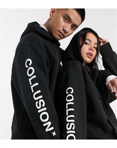 Худи черного цвета с логотипом Unisex Collusion