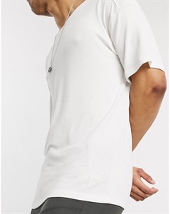 Белая свободная футболка с заниженной линией плеч Lock stock
