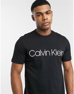 Черная футболка с логотипом Calvin klein