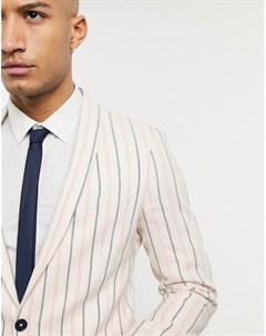 Узкий пиджак кремового цвета в полоску Twisted tailor