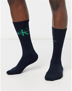 Темно синие носки с логотипом Jeans Calvin klein