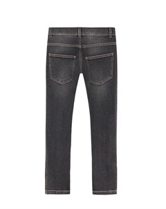 Черные джинсы с коричневыми лампасами детские Fendi