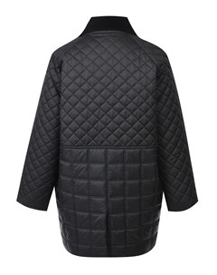 Черное стеганое пальто на молнии Burberry
