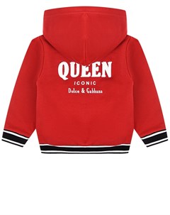Красная спортивная куртка с принтом Queen детская Dolce&gabbana