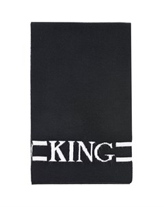 Черный шарф с принтом DG KING детский Dolce&gabbana