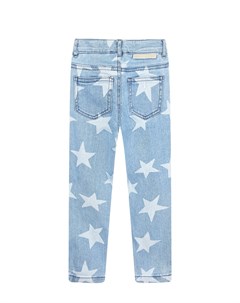 Голубые джинсы с принтом звезды Stella mccartney