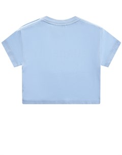 Голубая футболка с белым логотипом Burberry