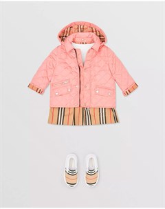 Розовая стеганая куртка детская Burberry