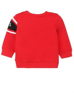 Красный свитшот с полосатым принтом и логотипом детский Givenchy