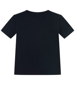 Черная футболка с имитацией ворота детская Emporio armani