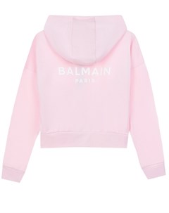 Розовая спортивная куртка с капюшоном детская Balmain