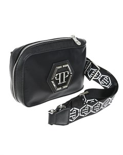 Черная сумка с логотипом на ремне 19x12x5 см детская Philipp plein