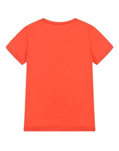 Красная футболка с белым логотипом детская Balmain