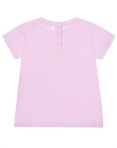 Розовая футболка с золотистым логотипом Emporio armani