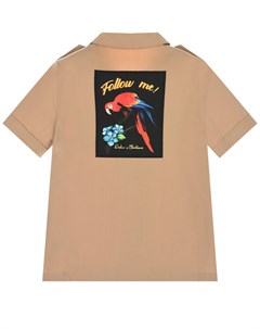 Бежевая рубашка с накладными карманами Dolce&gabbana