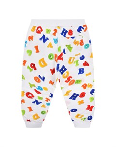 Белые спортивные брюки с принтом Цифры и буквы детские Moschino