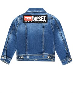 Синяя выбеленная джинсовая куртка детская Diesel