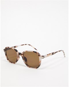 Солнцезащитные очки в квадратной оправе черепаховой расцветки Topman