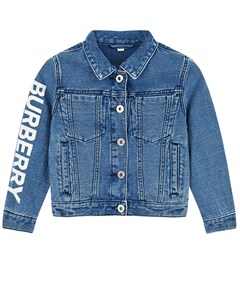 Синяя джинсовая куртка с логотипом на рукаве детская Burberry