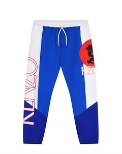 Серо синие спортивные брюки с принтом дракон Kenzo