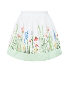 Белая юбка с цветочным принтом Il gufo