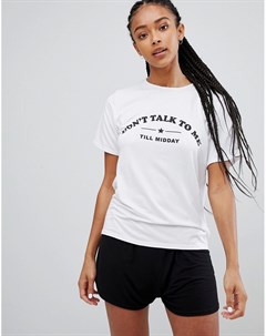 Пижамный комплект из футболки с надписью don t talk to me til midday и шортов Adolescent clothing