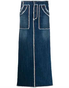 Джинсовая юбка с необработанными швами Jean paul gaultier pre-owned
