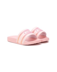 Шлепанцы с тисненым логотипом Chloé kids