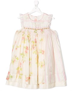 Платье в полоску с цветочным принтом Pero kids
