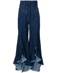 Расклешенные джинсы с рюшами Sara battaglia