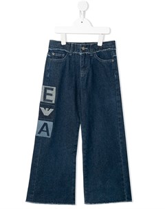 Широкие джинсы с нашивкой логотипом Emporio armani kids