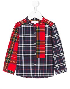 Рубашка в клетку с воротником мандарин Burberry kids