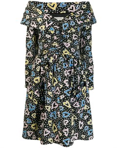 Расклешенное платье 1980 х годов с цветочным узором Victor costa vintage