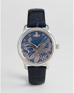 Часы с темно синим кожаным ремешком VV197NVNV Fitzrovia Vivienne westwood