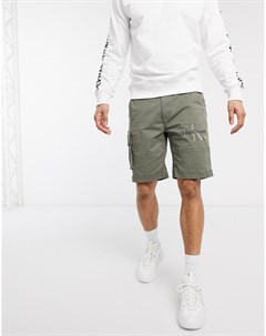 Шорты карго цвета хаки в стиле милитари с вышитым логотипом Calvin klein jeans
