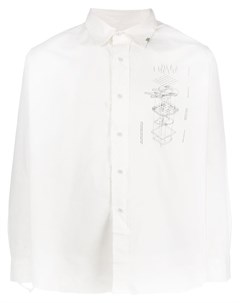 Рубашка с необработанными краями и принтом C2h4