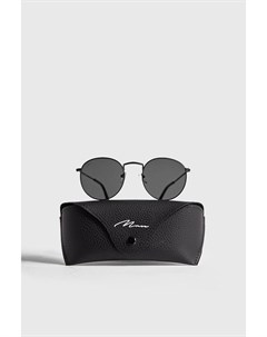 Круглые солнцезащитные очки фирмы MAN с чехлом Boohoo