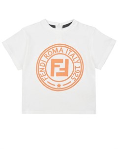 Белая футболка с логотипом детская Fendi