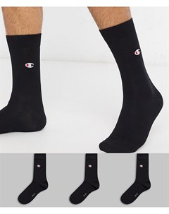 3 пары черных носков с логотипом Champion