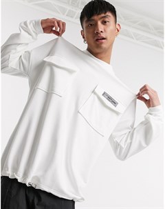 Белый свитшот с карманами карго Sixth june