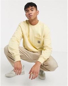 Желтый свитшот с карманом Carhartt wip