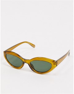 Зеленые овальные солнцезащитные очки Topshop