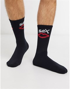 Черные носки с логотипом Sex skateboards