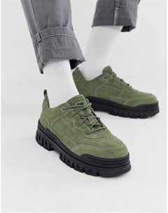 Замшевые кроссовки цвета хаки на массивной подошве Caterpillar Cat footwear