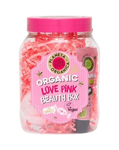 Планета органика набор Love Pink бомбочка 120г маска 30мл гель для душа 50мл Planeta organica