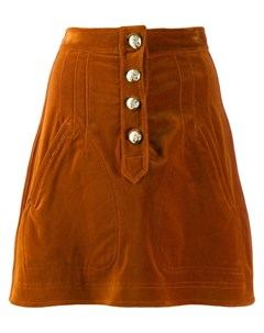 Вельветовая мини юбка A силуэта на кнопках Derek lam 10 crosby