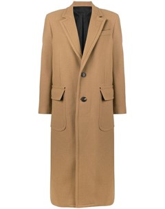 Длинное пальто на пуговицах с накладными карманами Ami paris