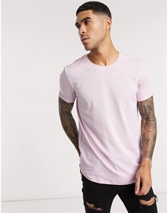 Розовая удлиненная футболка Esprit